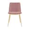 Armen Living Messina Modern Pink Velvet and Gold Metal Leg Dining Room Chairs, PK2 LCMSSIGLPNK - alternate 4